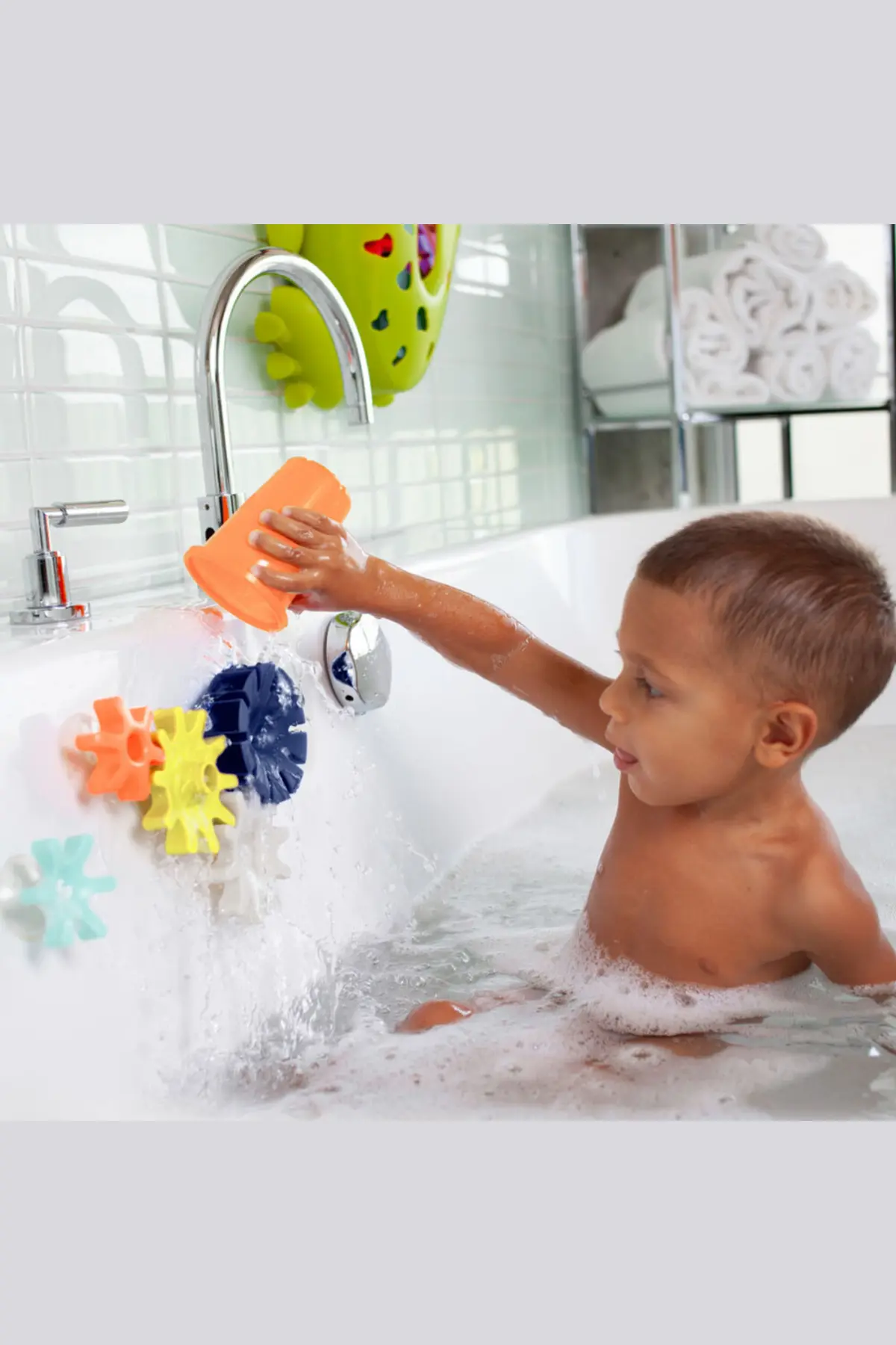 BOON TOYS - Cogs Water Gears Bath Toy Navy - Image 3